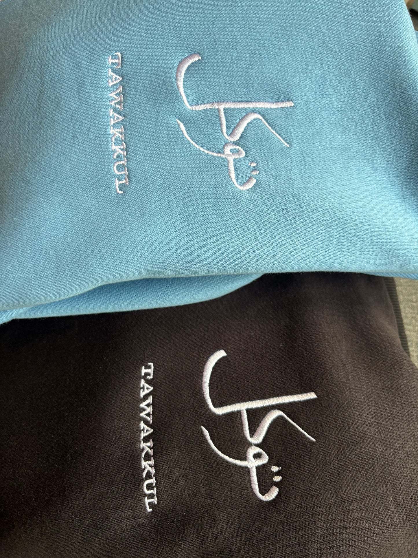 Baby Blue Arabic Zip Hoodie
